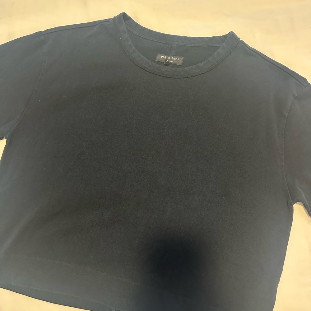 Rag and Bone Cut Off Black Tee